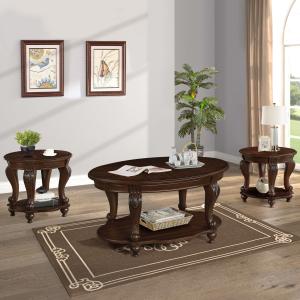 Living Room Coffee Table Set, Coffee Table & Two End Side Table 3-Piece Set for 