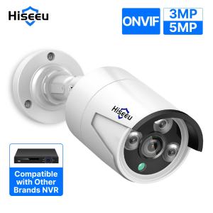 Hiseeu 5MP 4MP Audio IP Security Surveillance Camera POE H.265 Outdoor Waterproof IP66 CCTV Camera P2P Home for POE NVR XMEye