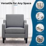 Mid Century Grey Fabric Accent Chair