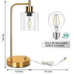 Vintage Gold Desk Lamp with USB Ports