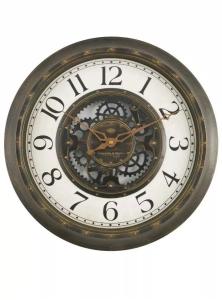Industrial Gear Wall Clock in Aged Bronze