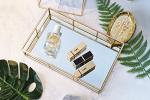 PuTwo Gold Mirror Vanity Tray Organizer