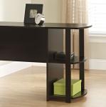 Ameriwood Home Dominic L Desk with Bookshelves, Espresso