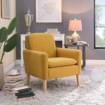 Modern Mustard Yellow Upholstered Accent Chair