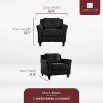 Harrington Armchair - Black, 35.4"W x 32"D x 32.7"H