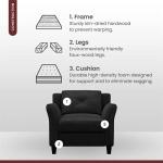 Harrington Armchair - Black, 35.4"W x 32"D x 32.7"H