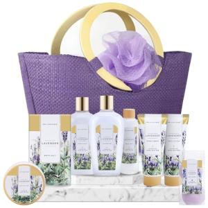 Lavender Spa Gift Basket for Women - 10 Pcs