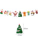 Merry Christmas Banners Decoration Santa Claus Snowman Paper Hanging Banner Red Green Xmax Pendant Christmas Decoration 2024