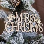 Wooden Merry Christmas Hanging Ornaments Letter Crafts Christmas Tree Decor for Home Xmas New Year 2023 Naviidad Decoration Gift