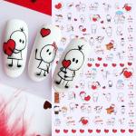 6PCS Cute 3D Valentine’s Day Nail Art Stickers