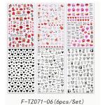 6PCS Cute 3D Valentine’s Day Nail Art Stickers
