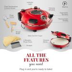 Portable Electric Pizza Oven with Cutter & Roller