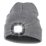 LED Beanie Hat with Rechargeable Light - Grey