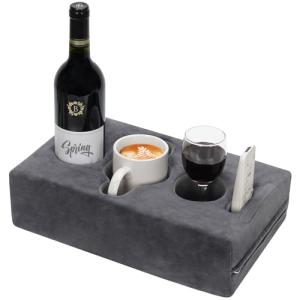 Couch Cup Holder Pillow - Keeps Drinks & Snacks Handy