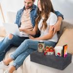 Couch Cup Holder Pillow - Keeps Drinks & Snacks Handy