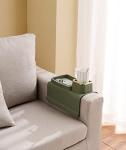 Couch Cup Holder Tray - Anti-Spill, Olive Green
