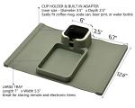 Couch Cup Holder Tray - Anti-Spill, Olive Green