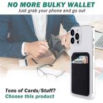 3-Pack Stick-On Phone Card Holder Wallets