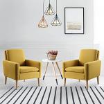 Modern Mustard Yellow Upholstered Accent Chair