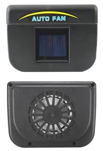 Solar-Powered Car Ventilation Fan - Black