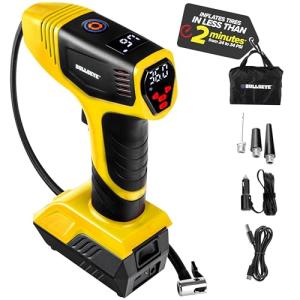 Portable Tire Inflator with Pressure Gauge - Yellow