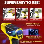 Portable Tire Inflator with Pressure Gauge - Yellow