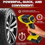 Portable Tire Inflator with Pressure Gauge - Yellow