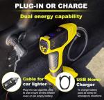 Portable Tire Inflator with Pressure Gauge - Yellow