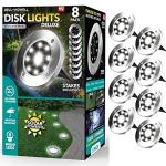 Super Bright Solar Disk Lights for Outdoors (Set of 8)