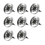 Super Bright Solar Disk Lights for Outdoors (Set of 8)