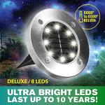 Super Bright Solar Disk Lights for Outdoors (Set of 8)