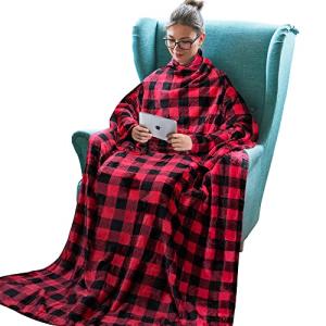 Wearable Fleece Blanket with Sleeves - Cozy Essential