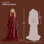 Wearable Fleece Blanket with Sleeves - Cozy Essential