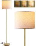 58" Gold Floor Lamp with Beige Shade