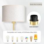 58" Gold Floor Lamp with Beige Shade