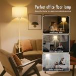 58" Gold Floor Lamp with Beige Shade