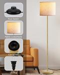 58" Gold Floor Lamp with Beige Shade