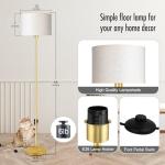 58" Gold Floor Lamp with Beige Shade