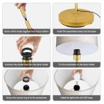 58" Gold Floor Lamp with Beige Shade