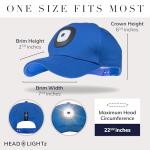 LED Light-Up Baseball Cap - Rechargeable & Hands-Free