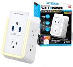 Automatic Night Light Surge Protector with USB Ports