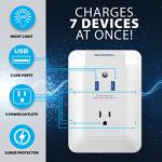 Automatic Night Light Surge Protector with USB Ports