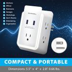 Automatic Night Light Surge Protector with USB Ports