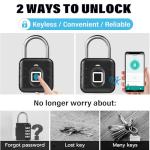 Smart Fingerprint Padlock with App - Waterproof Lock