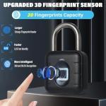 Smart Fingerprint Padlock with App - Waterproof Lock