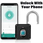 Smart Fingerprint Padlock with App - Waterproof Lock