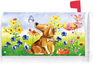 Floral Dog Mailbox Cover with Magnetic Strip