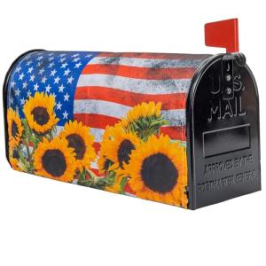 Patriotic Sunflower Magnetic Mailbox Cover - 21x18in