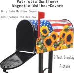 Patriotic Sunflower Magnetic Mailbox Cover - 21x18in