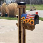 Patriotic Sunflower Magnetic Mailbox Cover - 21x18in